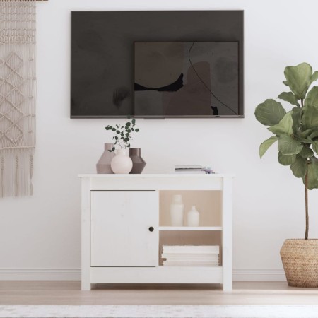 Mueble para TV de madera maciza de pino blanco 70x36,5x52 cm de vidaXL, Muebles TV - Ref: Foro24-814580, Precio: 90,63 €, Des...