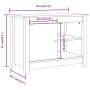 Mueble para TV de madera maciza de pino blanco 70x36,5x52 cm de vidaXL, Muebles TV - Ref: Foro24-814580, Precio: 90,63 €, Des...