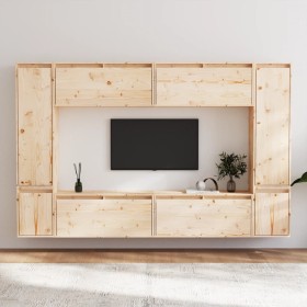 Muebles para TV 8 piezas madera maciza de pino de vidaXL, Muebles TV - Ref: Foro24-3100194, Precio: 427,11 €, Descuento: %