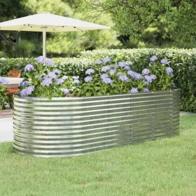 Steel flower bed silver powder coated planter 249x100x68 cm by vidaXL, Pots and planters - Ref: Foro24-319067, Price: 163,23 ...