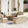 Set de sofás de jardín con cojines 9 pzas ratán sintético beige en Conjuntos de jardín | Comprar online en Foru.es