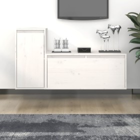 Muebles para TV 2 piezas madera maciza de pino blanco de vidaXL, Muebles TV - Ref: Foro24-3100110, Precio: 109,47 €, Descuent...