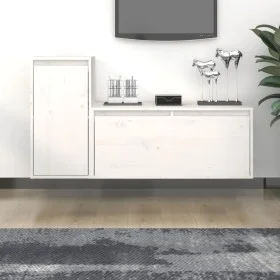 Muebles para TV 2 piezas madera maciza de pino blanco de vidaXL, Muebles TV - Ref: Foro24-3100110, Precio: 112,86 €, Descuent...