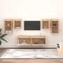 Muebles para TV 6 piezas madera maciza de pino de vidaXL, Muebles TV - Ref: Foro24-3100239, Precio: 217,16 €, Descuento: %