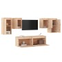Muebles para TV 6 piezas madera maciza de pino de vidaXL, Muebles TV - Ref: Foro24-3100239, Precio: 217,16 €, Descuento: %