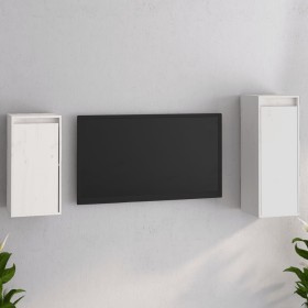 Muebles para TV 2 piezas madera maciza de pino blanco de vidaXL, Muebles TV - Ref: Foro24-3100155, Precio: 95,31 €, Descuento: %