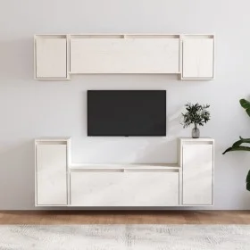 Muebles para TV 6 piezas madera maciza de pino blanco de vidaXL, Muebles TV - Ref: Foro24-3100190, Precio: 250,71 €, Descuent...