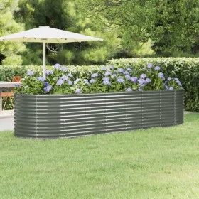 Jardinera arriate acero recubrimiento polvo gris 322x100x68 cm de vidaXL, Maceteros y jardineras - Ref: Foro24-319069, Precio...