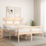 Cama para personas mayores con cabecero madera maciza 140x190cm de vidaXL, Camas y somieres - Ref: Foro24-3195331, Precio: 15...