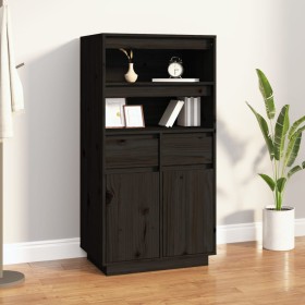 Aparador alto de madera maciza de pino negro 60x40x116,5 cm de vidaXL, Aparadores - Ref: Foro24-814538, Precio: 161,62 €, Des...