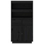 Aparador alto de madera maciza de pino negro 60x40x116,5 cm de vidaXL, Aparadores - Ref: Foro24-814538, Precio: 161,62 €, Des...
