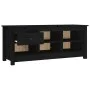 Mueble zapatero de madera maciza de pino negro 110x38x45,5 cm de vidaXL, Zapateros y organizadores de calzado - Ref: Foro24-8...