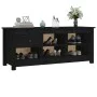 Mueble zapatero de madera maciza de pino negro 110x38x45,5 cm de vidaXL, Zapateros y organizadores de calzado - Ref: Foro24-8...