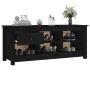Mueble zapatero de madera maciza de pino negro 110x38x45,5 cm de vidaXL, Zapateros y organizadores de calzado - Ref: Foro24-8...