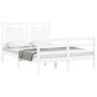 Estructura de cama con cabecero madera maciza blanco 120x200 cm de vidaXL, Camas y somieres - Ref: Foro24-3194047, Precio: 13...