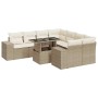 Set de sofás de jardín con cojines 9 pzas ratán sintético beige en Conjuntos de jardín | Comprar online en Foru.es
