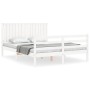 Estructura de cama con cabecero madera maciza blanco 160x200 cm de vidaXL, Camas y somieres - Ref: Foro24-3194777, Precio: 17...