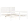 Estructura de cama con cabecero madera maciza blanco 160x200 cm de vidaXL, Camas y somieres - Ref: Foro24-3194777, Precio: 17...