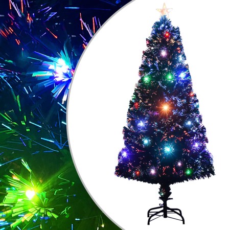 Árbol de Navidad preiluminado con soporte y LED fibra óptica 120 cm en Decoración Festiva y Estacional | Comprar online en Foru.