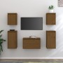 Muebles para TV 5 piezas madera maciza de pino marrón miel de vidaXL, Muebles TV - Ref: Foro24-3100272, Precio: 155,16 €, Des...