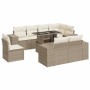 Set de sofás de jardín con cojines 9 pzas ratán sintético beige en Conjuntos de jardín | Comprar online en Foru.es