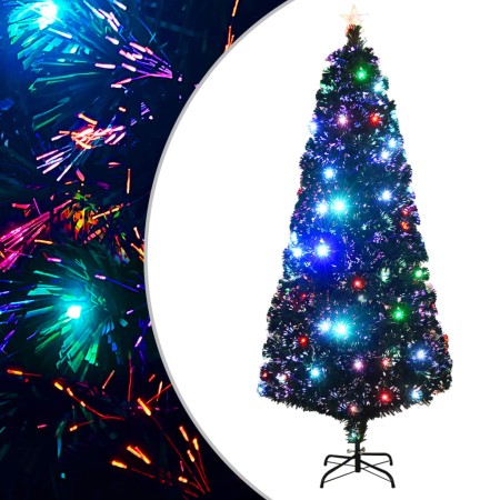 Árbol de Navidad preiluminado con soporte y LED fibra óptica 210 cm en Decoración Festiva y Estacional | Comprar online en Foru.