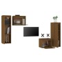 Muebles para TV 4 piezas madera maciza de pino marrón miel de vidaXL, Muebles TV - Ref: Foro24-3100252, Precio: 157,55 €, Des...