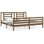 Estructura cama y cabecero madera maciza marrón miel 200x200 cm de vidaXL, Camas y somieres - Ref: Foro24-3194724, Precio: 17...