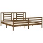 Estructura cama y cabecero madera maciza marrón miel 200x200 cm de vidaXL, Camas y somieres - Ref: Foro24-3194724, Precio: 17...