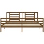 Estructura cama y cabecero madera maciza marrón miel 200x200 cm de vidaXL, Camas y somieres - Ref: Foro24-3194724, Precio: 17...