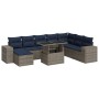 Set sofás jardín y cojines 9 pzas ratán sintético acacia gris en Conjuntos de jardín | Comprar online en Foru.es