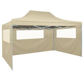 Carpa pleglable con 3 paredes crema 3x4,5 m de vidaXL, Carpas y cenadores - Ref: Foro24-44972, Precio: 152,80 €, Descuento: %