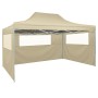 Carpa pleglable con 3 paredes crema 3x4,5 m de vidaXL, Carpas y cenadores - Ref: Foro24-44972, Precio: 152,80 €, Descuento: %