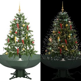 Árbol de Navidad con nieve con base en paraguas verde 140 cm en Decoración Festiva y Estacional | Comprar online en Foru.es
