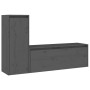 Muebles para TV 2 piezas madera maciza de pino gris de vidaXL, Muebles TV - Ref: Foro24-3100116, Precio: 109,11 €, Descuento: %