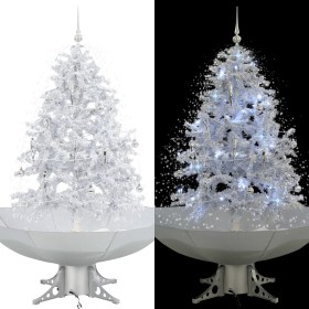 Árbol de Navidad con nieve con base en paraguas blanco 140 cm en Decoración Festiva y Estacional | Comprar online en Foru.es