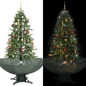Árbol de Navidad con nieve con base en paraguas verde 170 cm en Decoración Festiva y Estacional | Comprar online en Foru.es