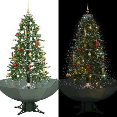 Árbol de Navidad con nieve con base en paraguas verde 170 cm en Decoración Festiva y Estacional | Comprar online en Foru.es