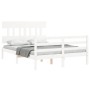 Estructura de cama con cabecero madera maciza blanco 140x200 cm de vidaXL, Camas y somieres - Ref: Foro24-3195157, Precio: 13...