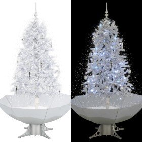 Árbol de Navidad con nieve con base en paraguas blanco 170 cm en Decoración Festiva y Estacional | Comprar online en Foru.es