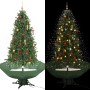 Árbol de Navidad con nieve con base en paraguas verde 190 cm en Decoración Festiva y Estacional | Comprar online en Foru.es