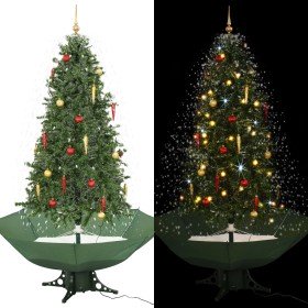 Árbol de Navidad con nieve con base en paraguas verde 190 cm en Decoración Festiva y Estacional | Comprar online en Foru.es