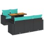 Set de sofás de jardín 6 piezas y cojines ratán sintético negro en Conjuntos de jardín | Comprar online en Foru.es