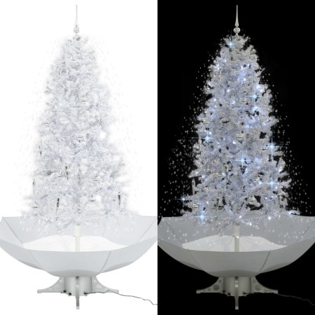 Árbol de Navidad con nieve con base en paraguas blanco 190 cm en Decoración Festiva y Estacional | Comprar online en Foru.es