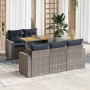 Set de muebles de jardín 6 pzas y cojines ratán sintético gris en Conjuntos de jardín | Comprar online en Foru.es