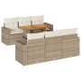 Set sofás de jardín 7 piezas y cojines ratán sintético beige en Conjuntos de jardín | Comprar online en Foru.es
