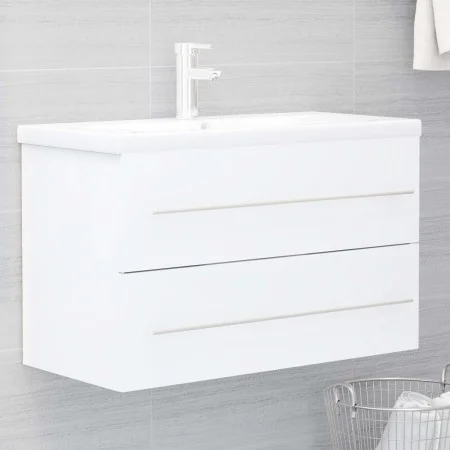 Mueble con lavabo aglomerado blanco de vidaXL, Tocadores de baño - Ref: Foro24-3099050, Precio: 202,38 €, Descuento: %