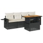 Set de muebles de jardín 5 pzas y cojines ratán sintético negro en Conjuntos de jardín | Comprar online en Foru.es