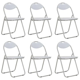 Sillas de comedor plegables 6 unidades cuero sintético blanco en Sillas de comedor | Comprar online en Foru.es