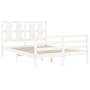 Estructura de cama con cabecero madera maciza blanco 140x190 cm de vidaXL, Camas y somieres - Ref: Foro24-3194097, Precio: 13...